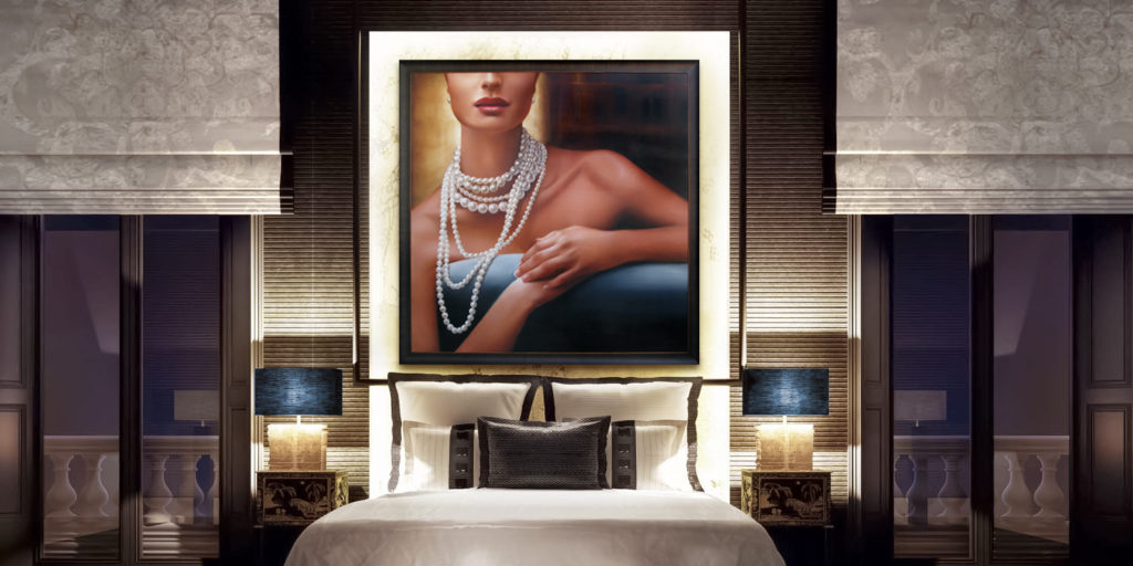Luxury Bedroom Art Installation by K. Nicole Studios - Artist, Art Advisor, and Creative Consultant for South Florida and United States